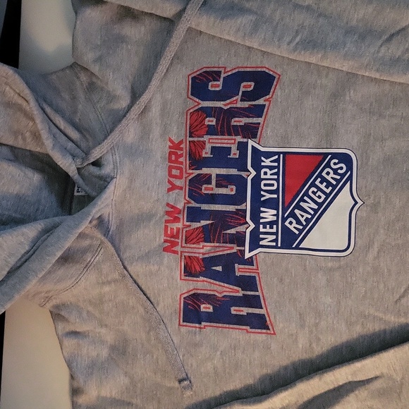 New York Rangers gray hooded sweatshirt, hoodie size large - Picture 1 of 5